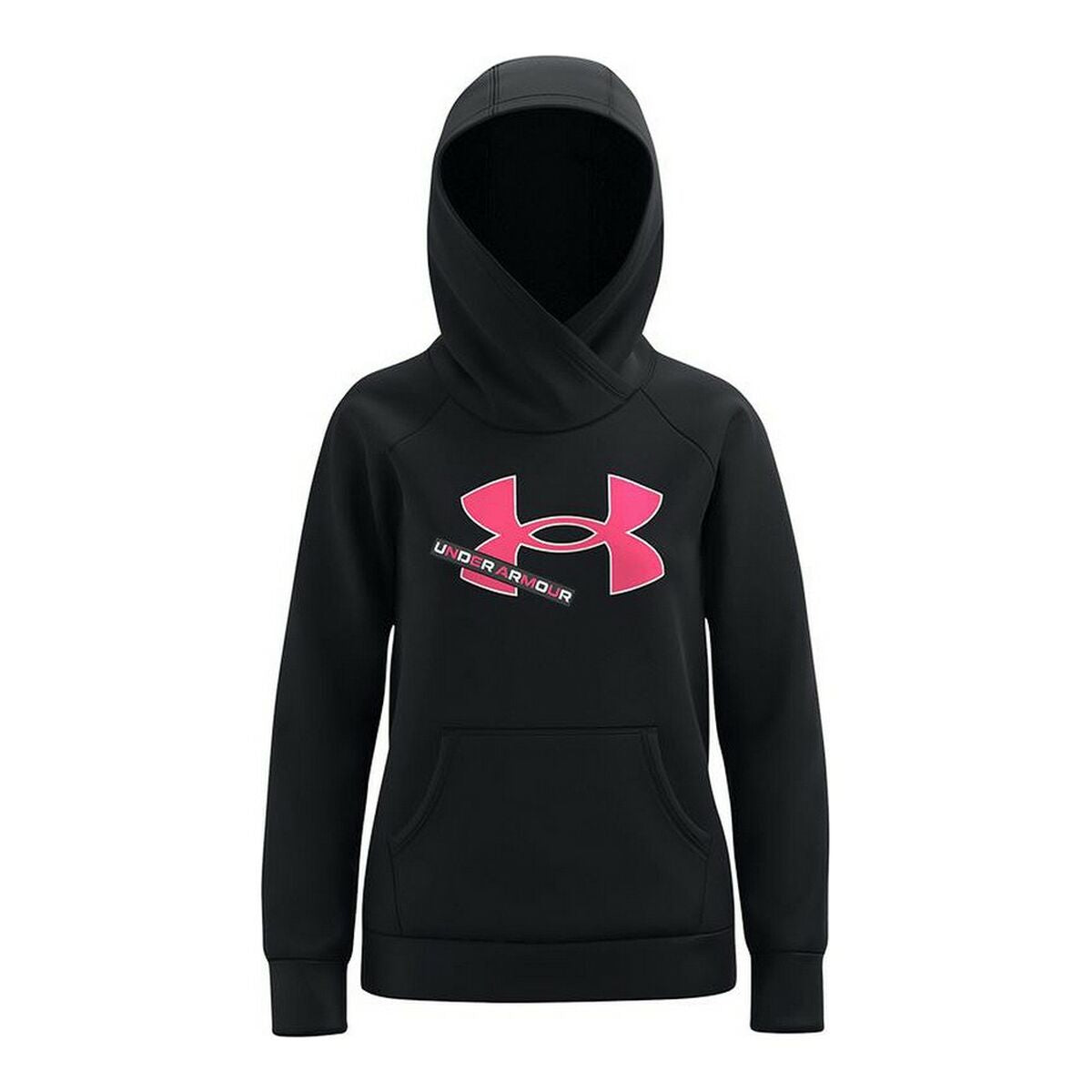 Sweatshirt met Capuchon voor Meisjes Under Armour Fleece Logo Zwart