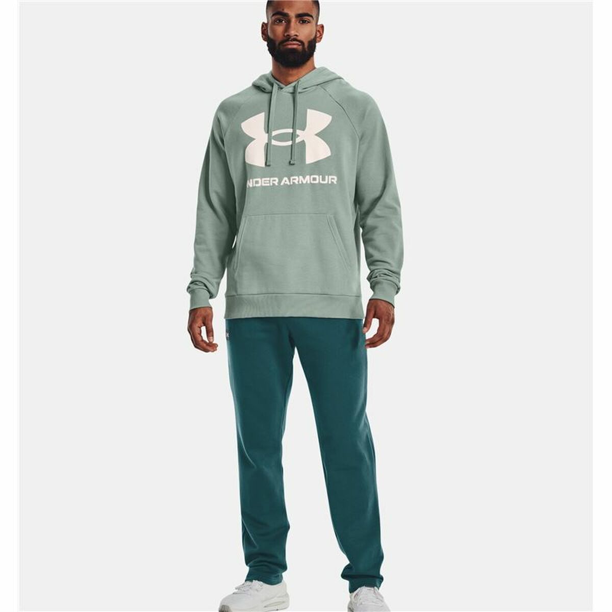 Herenhoodie Under Armour Rival Big Logo Groen