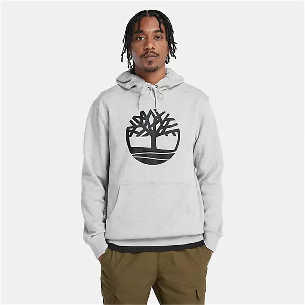 Herenhoodie Timberland Kenn Tree Logo Lichtgrijs