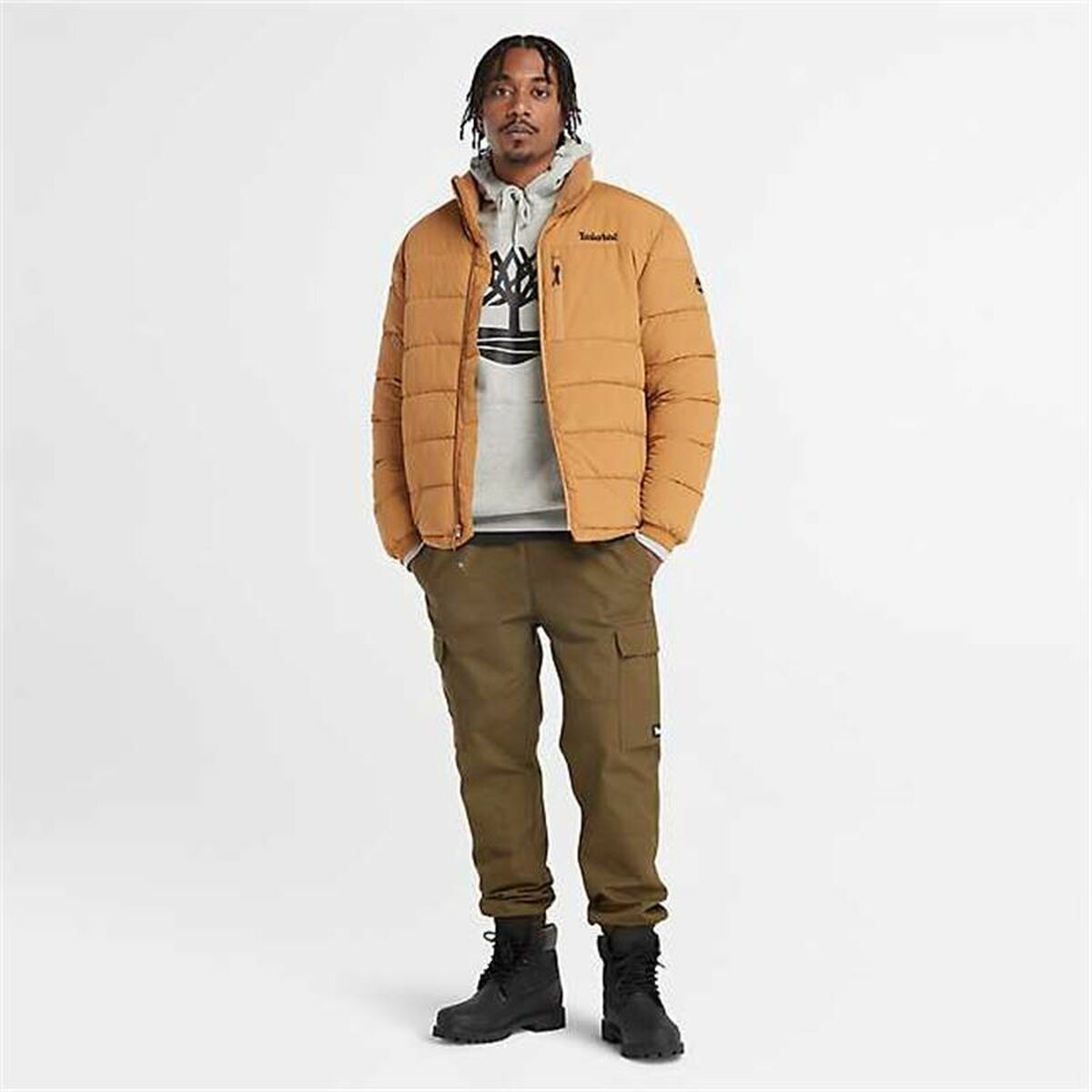Herenhoodie Timberland Kenn Tree Logo Lichtgrijs