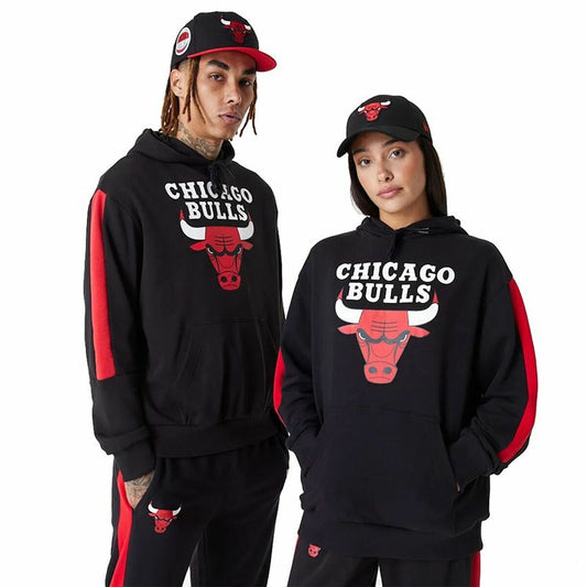 Uniseks Hoodie New Era NBA Colour Block Chicago Bulls Zwart