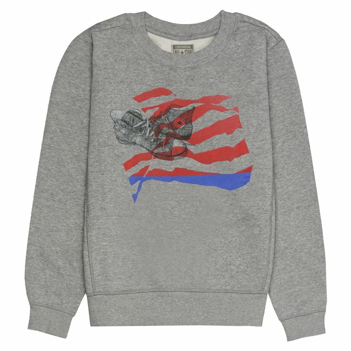 Herensweater zonder Capuchon Converse Graphic Fleece Crew Lichtgrijs