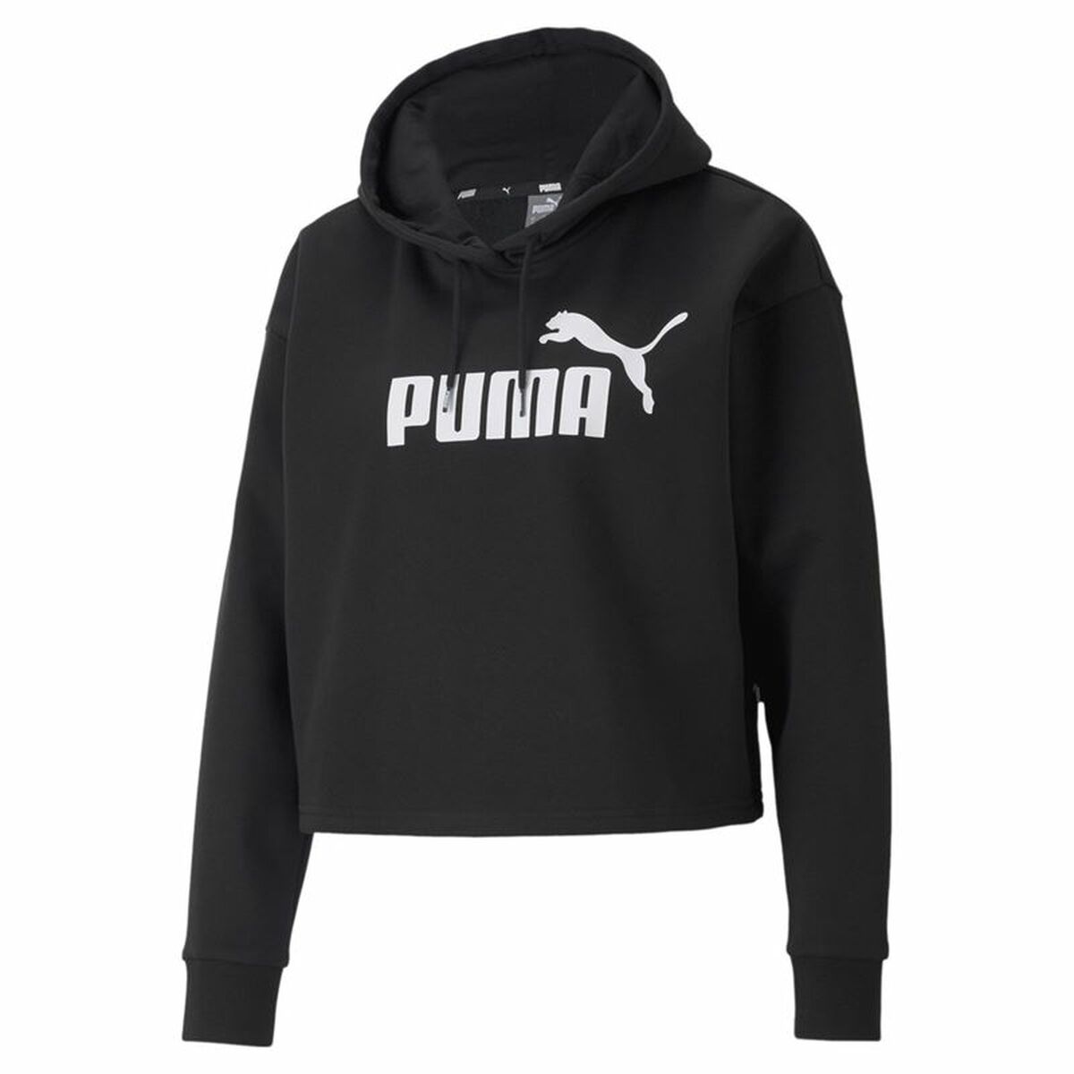 Dameshoodie Puma Essentials Cropped Logo Zwart