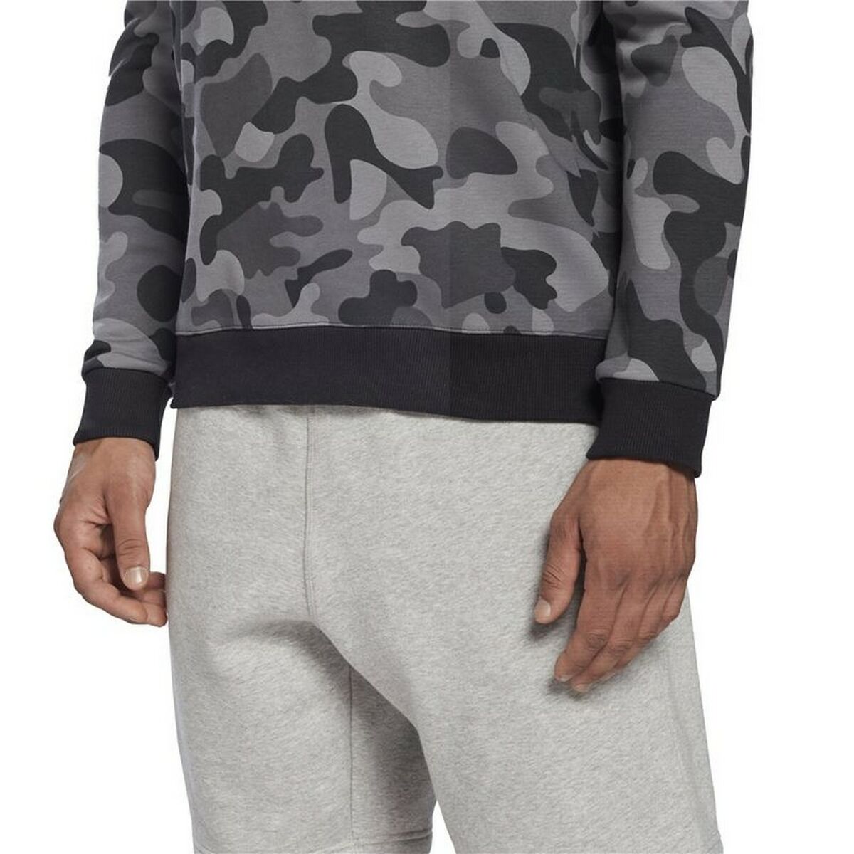 Herensweater zonder Capuchon Reebok Camo Zwart