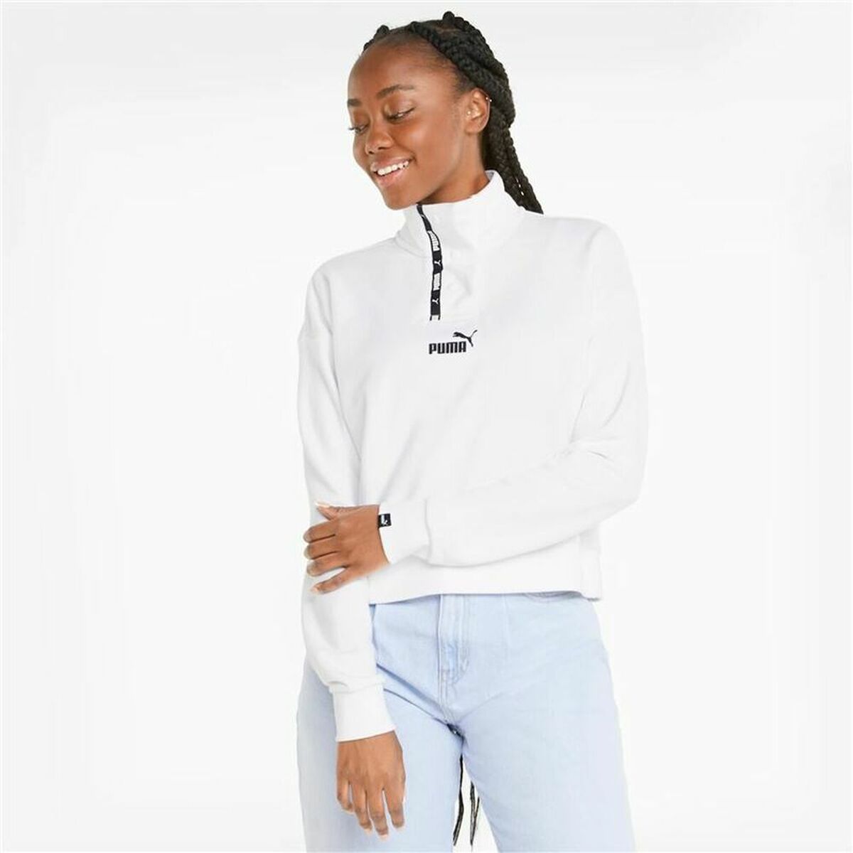 Damessweater zonder Capuchon Puma Tape Half-Placket W