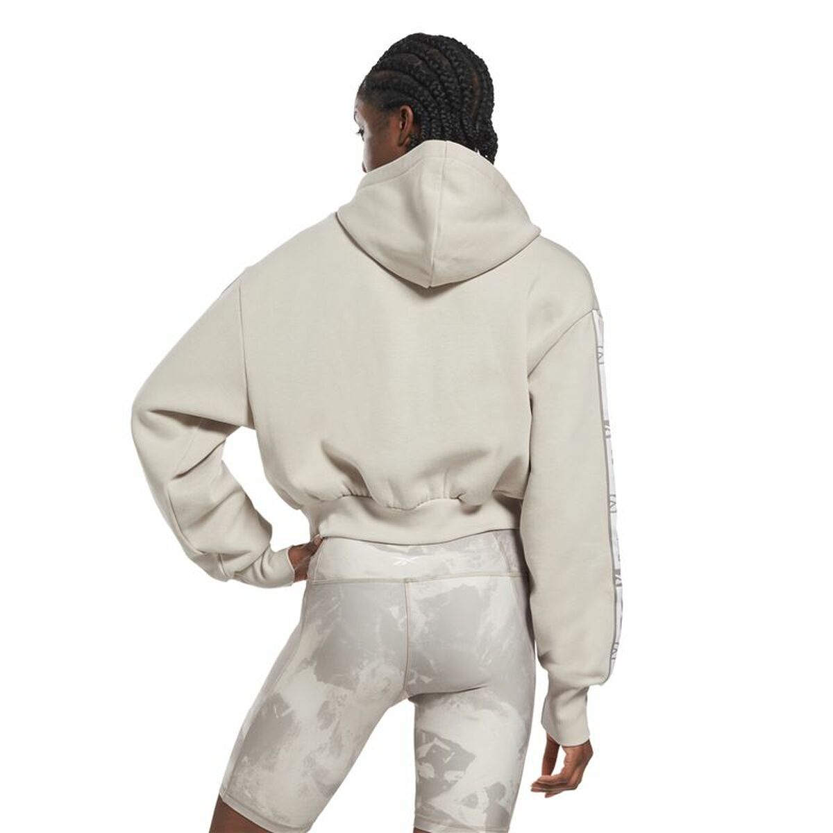 Dameshoodie Reebok Tape Pack W Moonstone Beige Geel