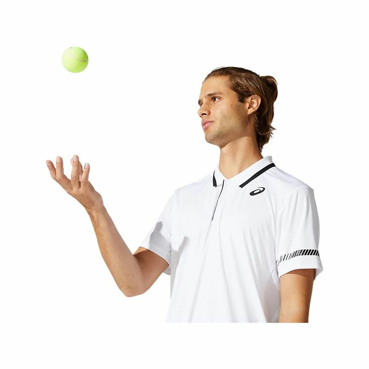 Herenpolo met Korte Mouwen Asics Court Wit