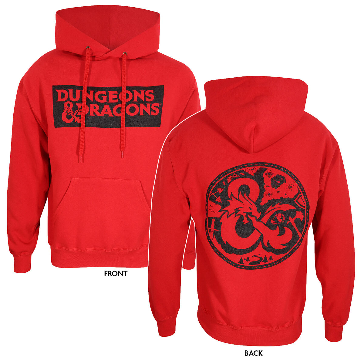 Uniseks Hoodie Dungeons & Dragons Logo Rood