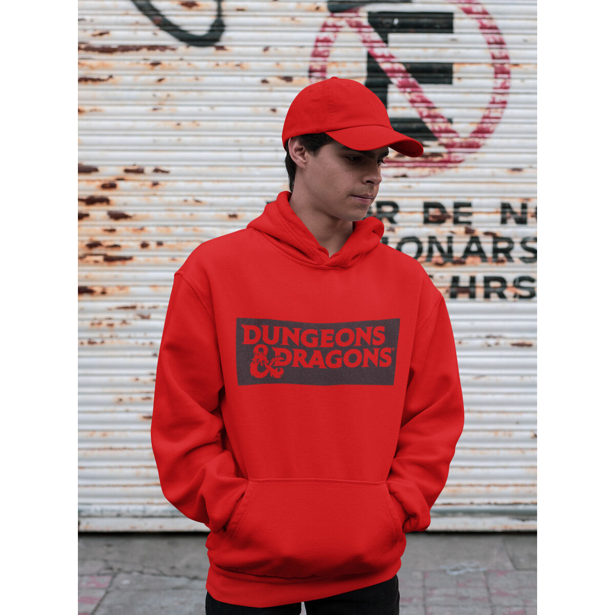 Uniseks Hoodie Dungeons & Dragons Logo Rood