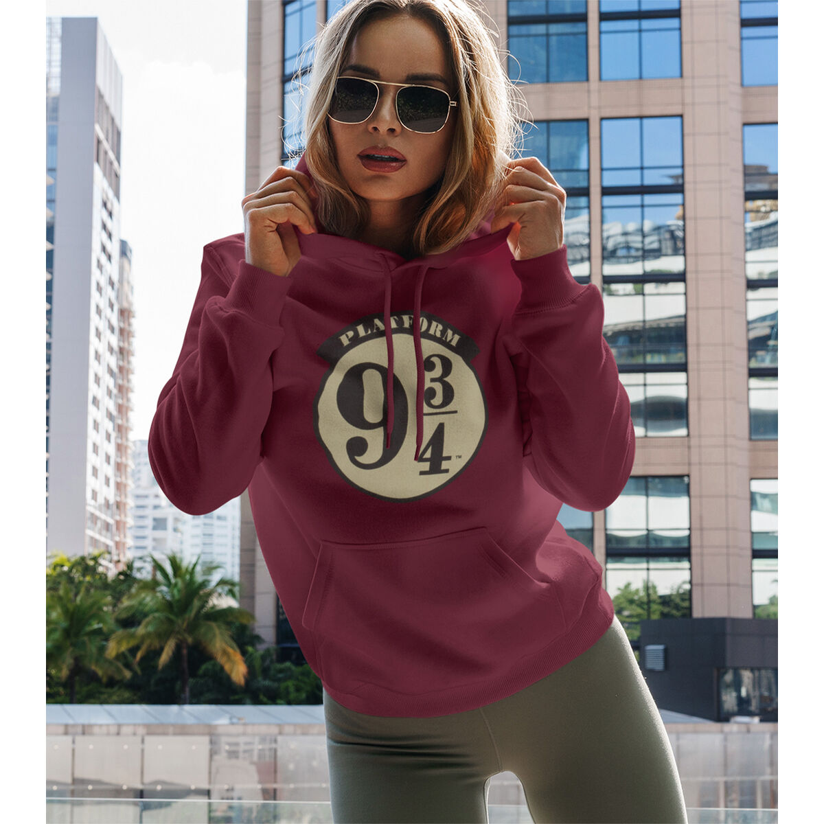 Uniseks Hoodie Harry Potter Platform 9 and 3 Quarters Bordeaux