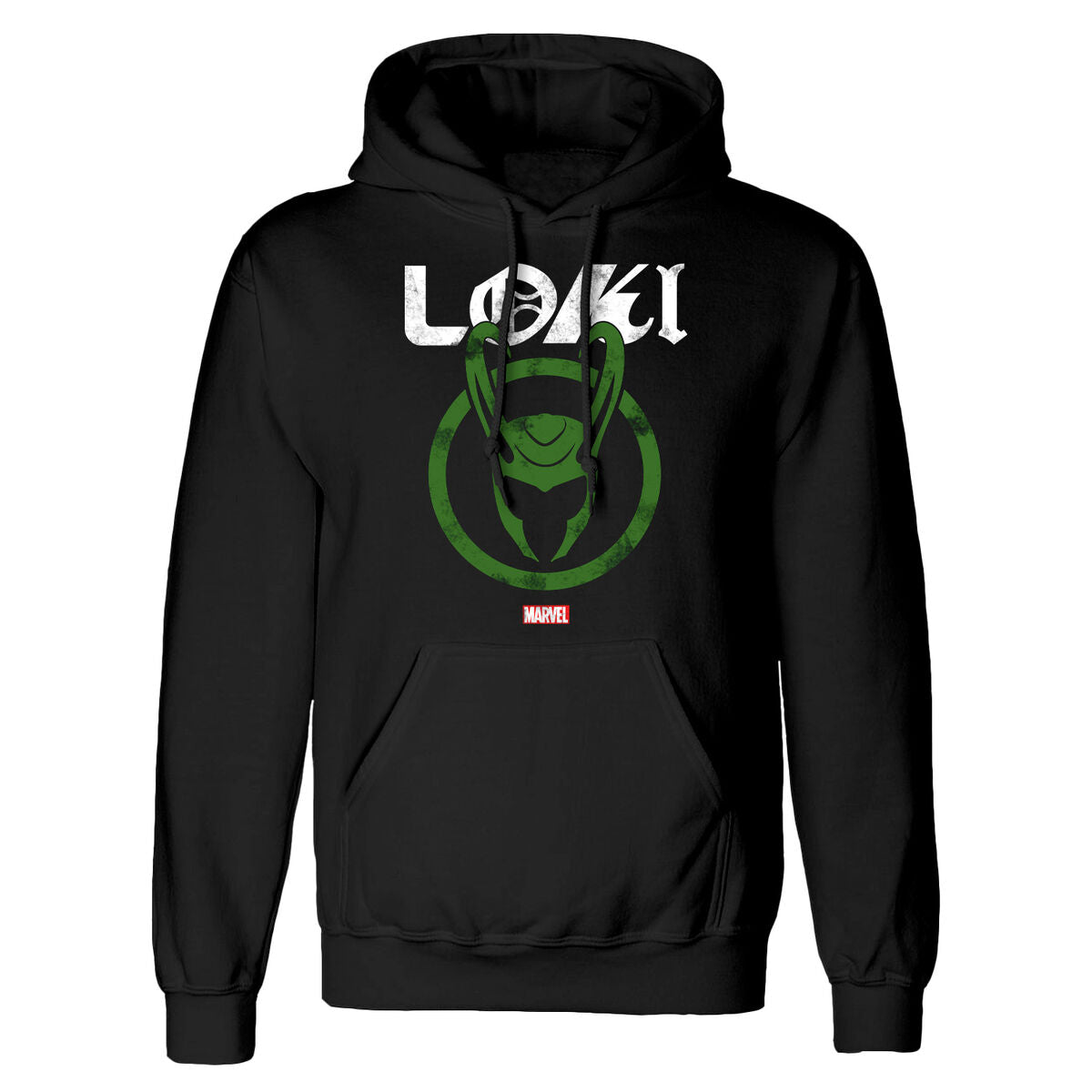 Uniseks Hoodie Marvel Distressed Logo Zwart