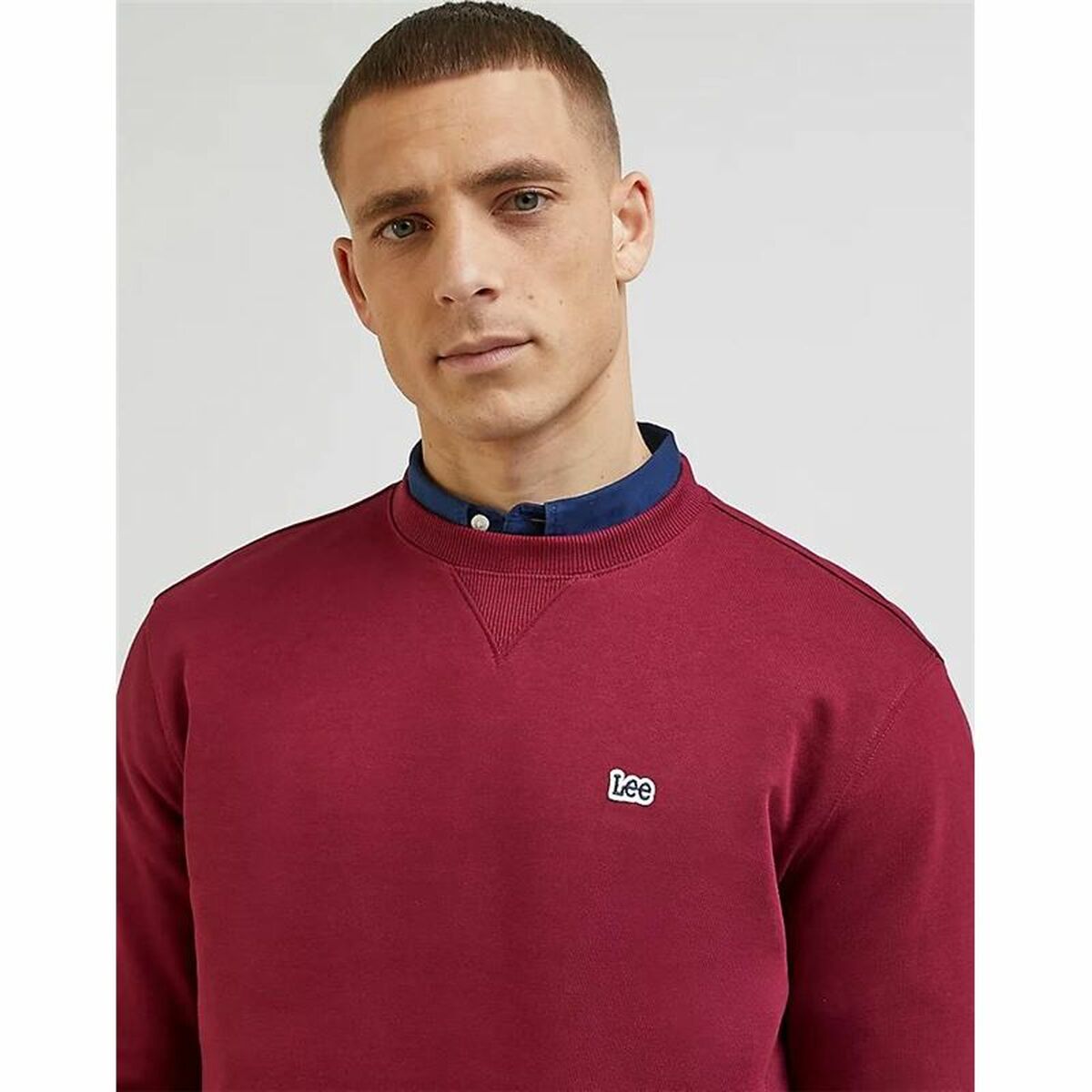 Herensweater zonder Capuchon Lee Plain Crew Bruin