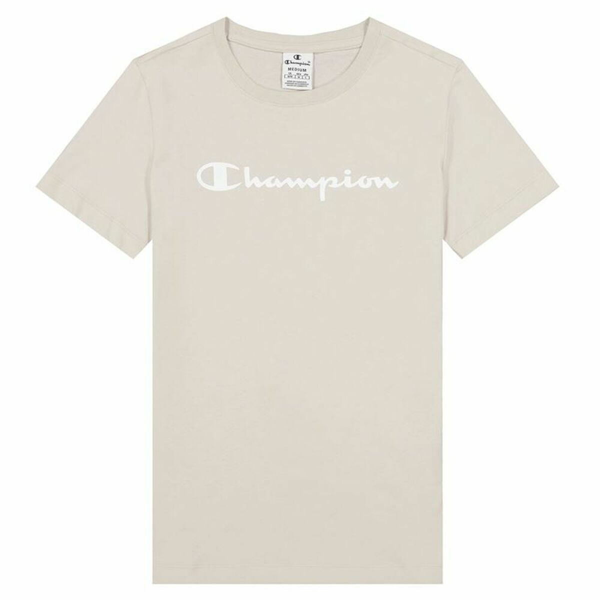 Dames-T-Shirt met Korte Mouwen Champion Big Script Logo Wit