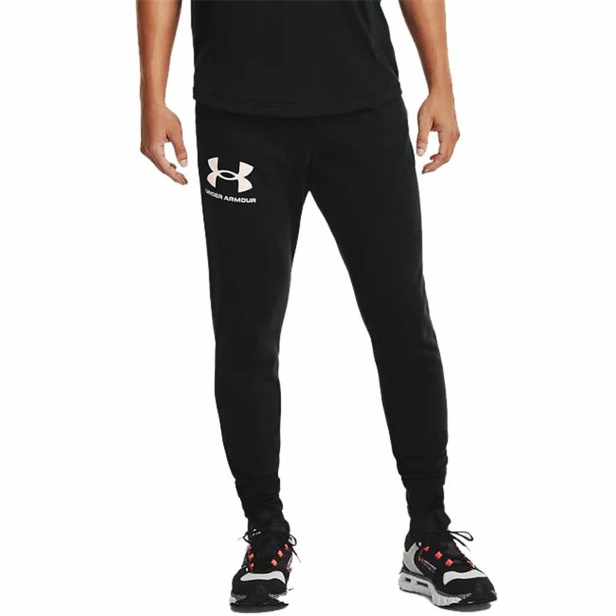 Lange sportbroek Under Armour Rival Terry Jogger Zwart Mannen