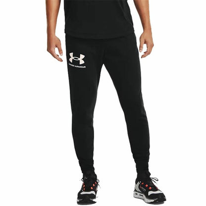 Lange sportbroek Under Armour Rival Terry Jogger Zwart Mannen