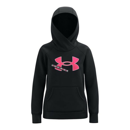 Sweatshirt met Capuchon voor Meisjes Under Armour Fleece Logo Zwart