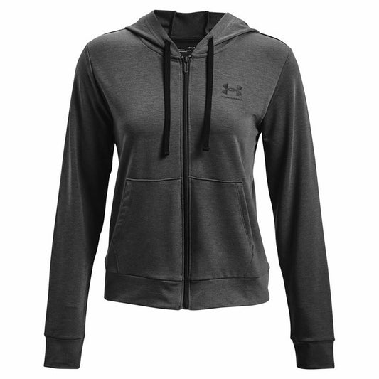 Dameshoodie Under Armour Rival Terry FZ Met capuchon Donker grijs