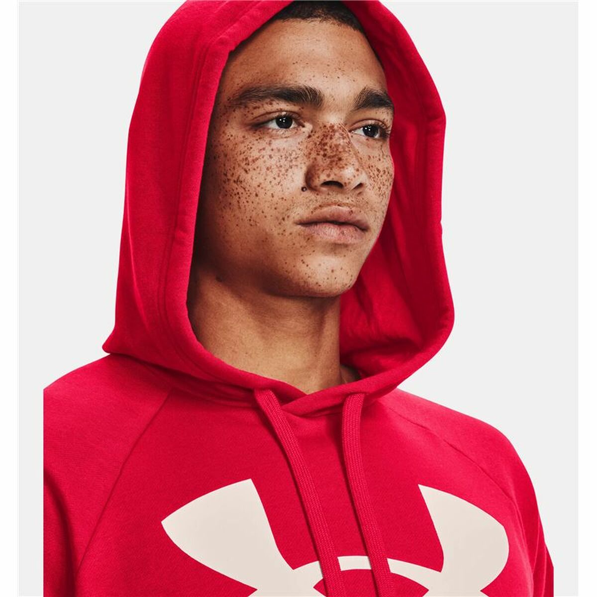 Herenhoodie Under Armour Rival Big Logo Rood