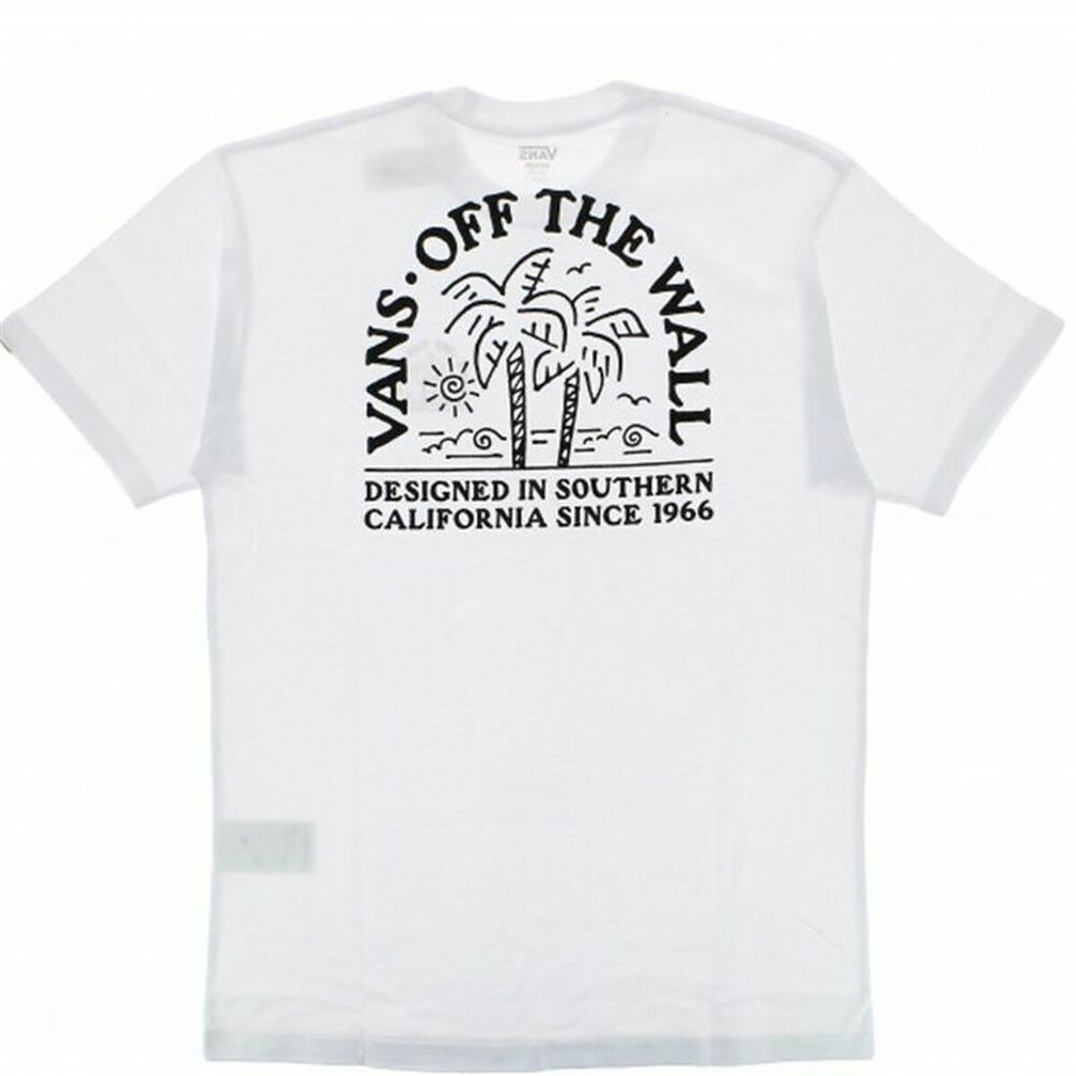 Uniseks T-Shirt met Korte Mouwen Vans Palm-B Wit
