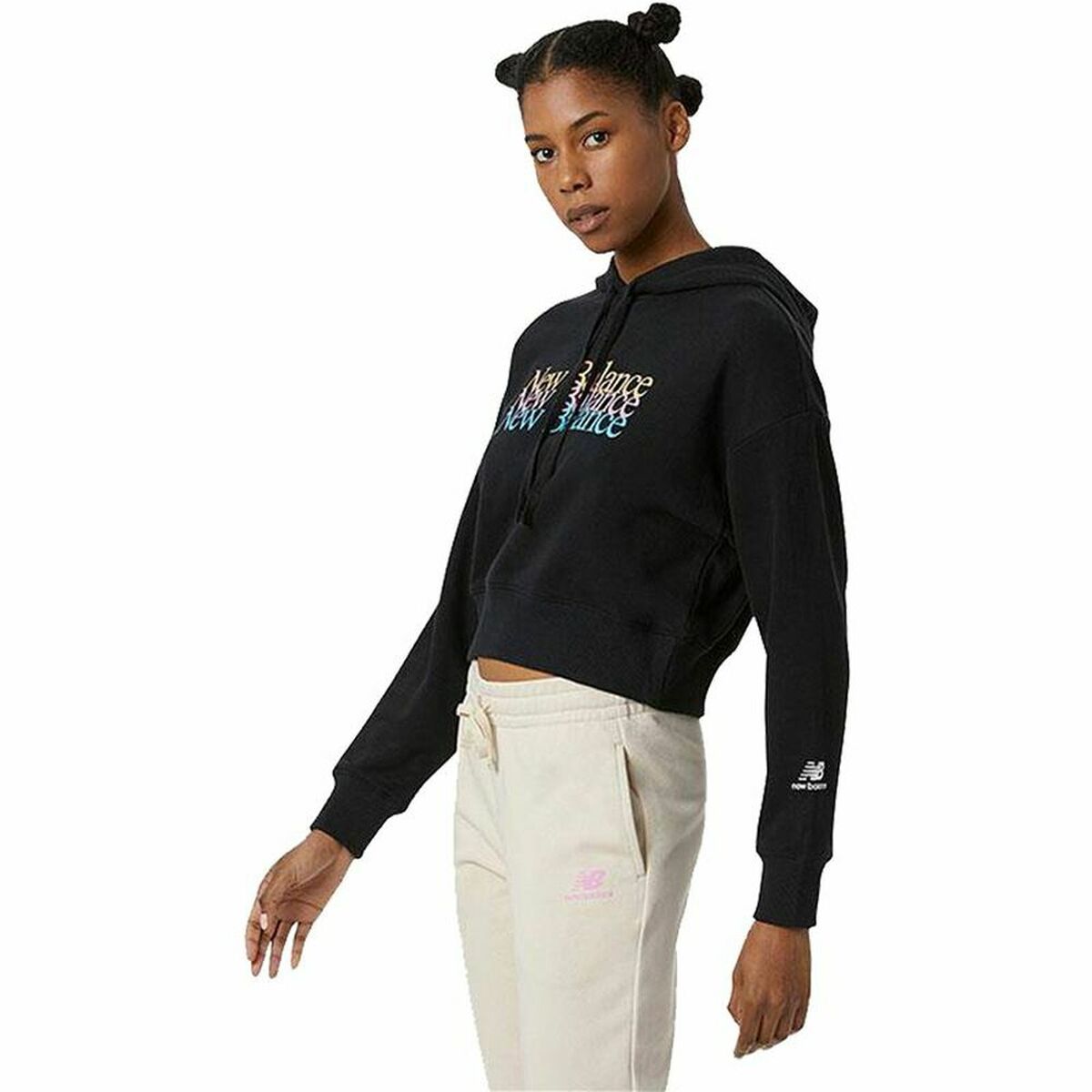 Dameshoodie New Balance Essentials Celebrate W Zwart