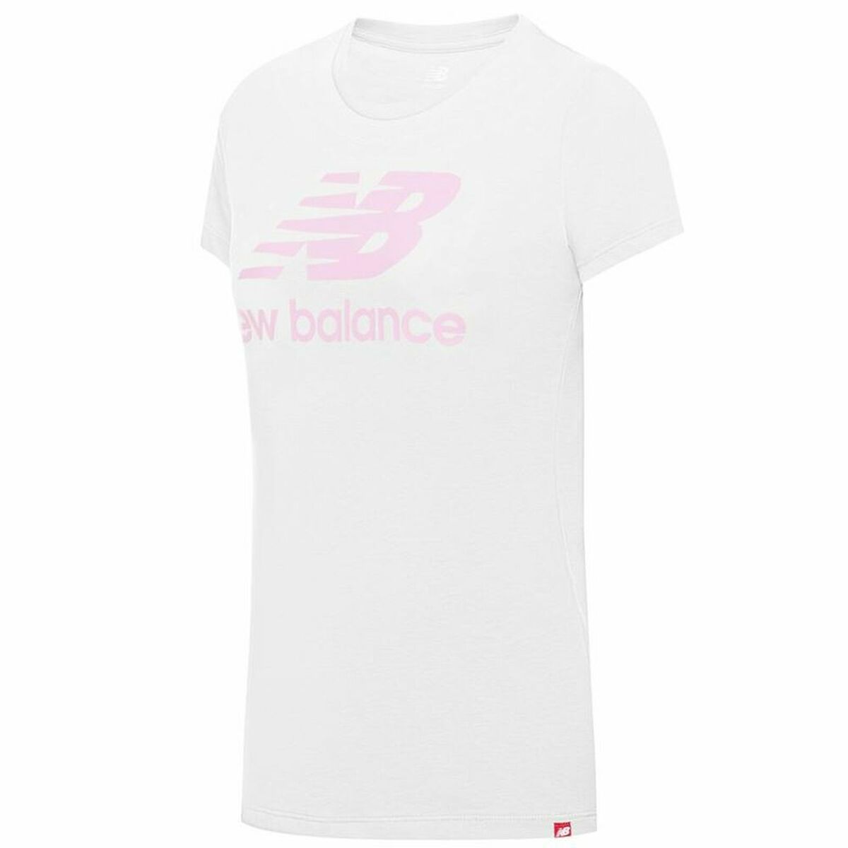 Dames-T-Shirt met Korte Mouwen New Balance Essentials Stacked Wit