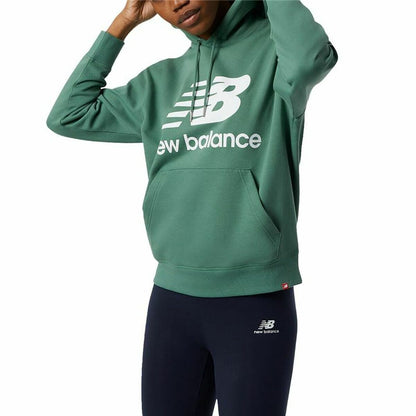 Herenhoodie New Balance Essentials Stacked Logo Donkergroen