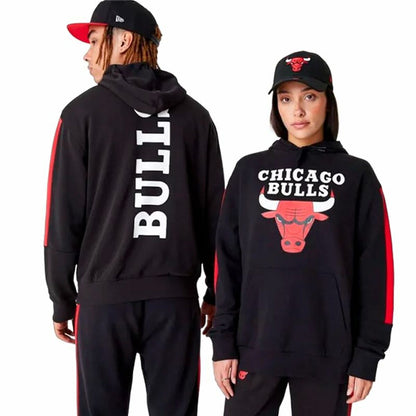 Uniseks Hoodie New Era NBA Colour Block Chicago Bulls Zwart