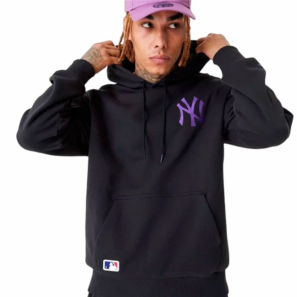 Uniseks Hoodie New Era League Essentials New York Yankees Zwart