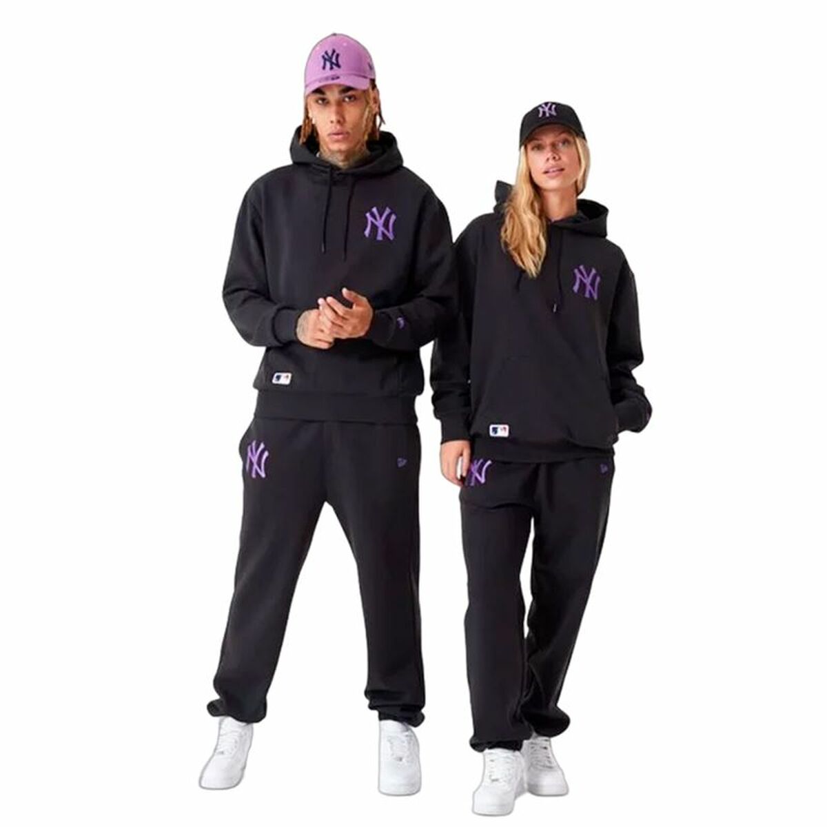 Uniseks Hoodie New Era League Essentials New York Yankees Zwart