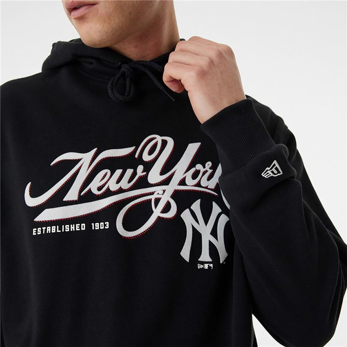 Uniseks Hoodie New Era MLB Retro Graphic New York Yankees Zwart