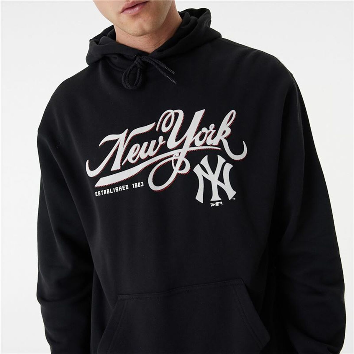 Uniseks Hoodie New Era MLB Retro Graphic New York Yankees Zwart