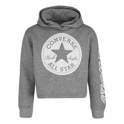 Uniseks Hoodie Converse Chuck Patch Crop G Donker grijs