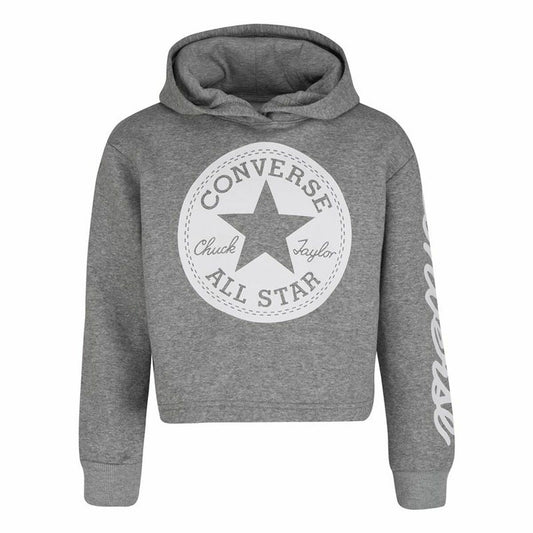 Uniseks Hoodie Converse Chuck Patch Crop G Donker grijs