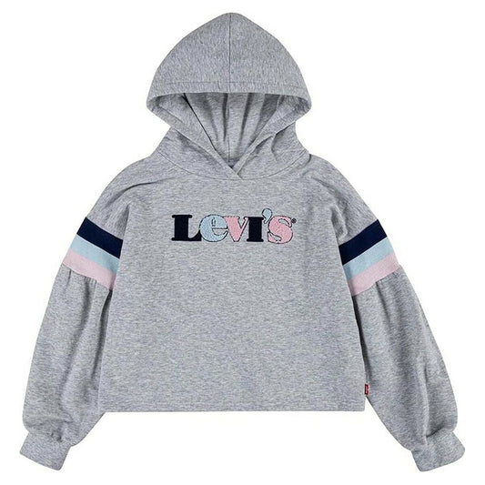 Uniseks Hoodie Levi's Full Sleeve High Rise Lichtgrijs