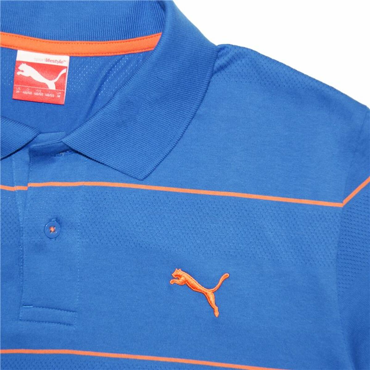 Herenpolo met Korte Mouwen Puma Jacquard Blauw