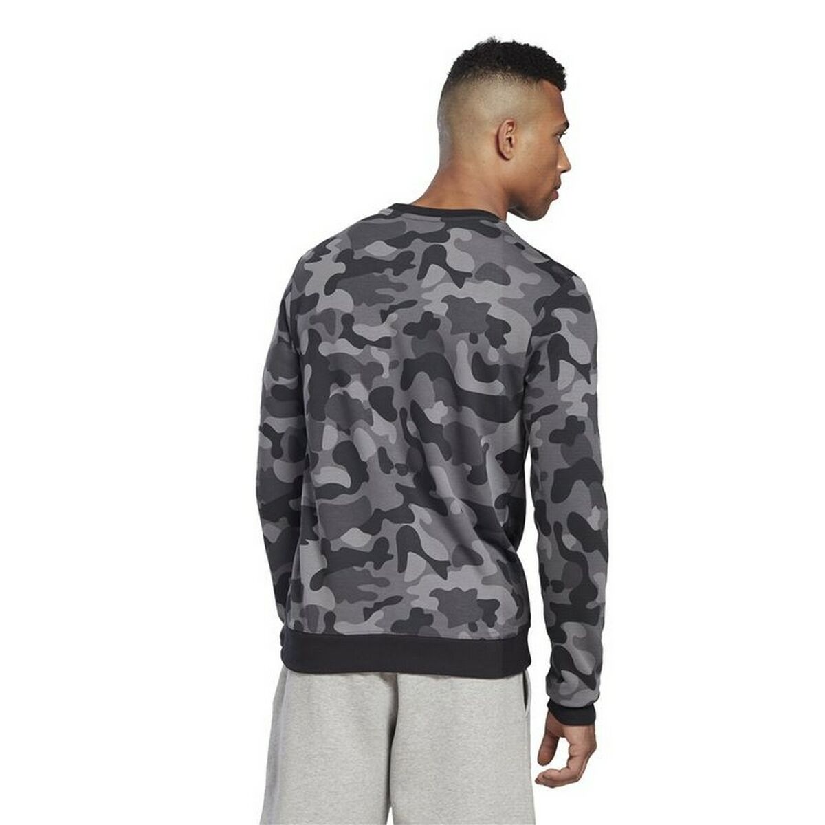 Herensweater zonder Capuchon Reebok Camo Zwart
