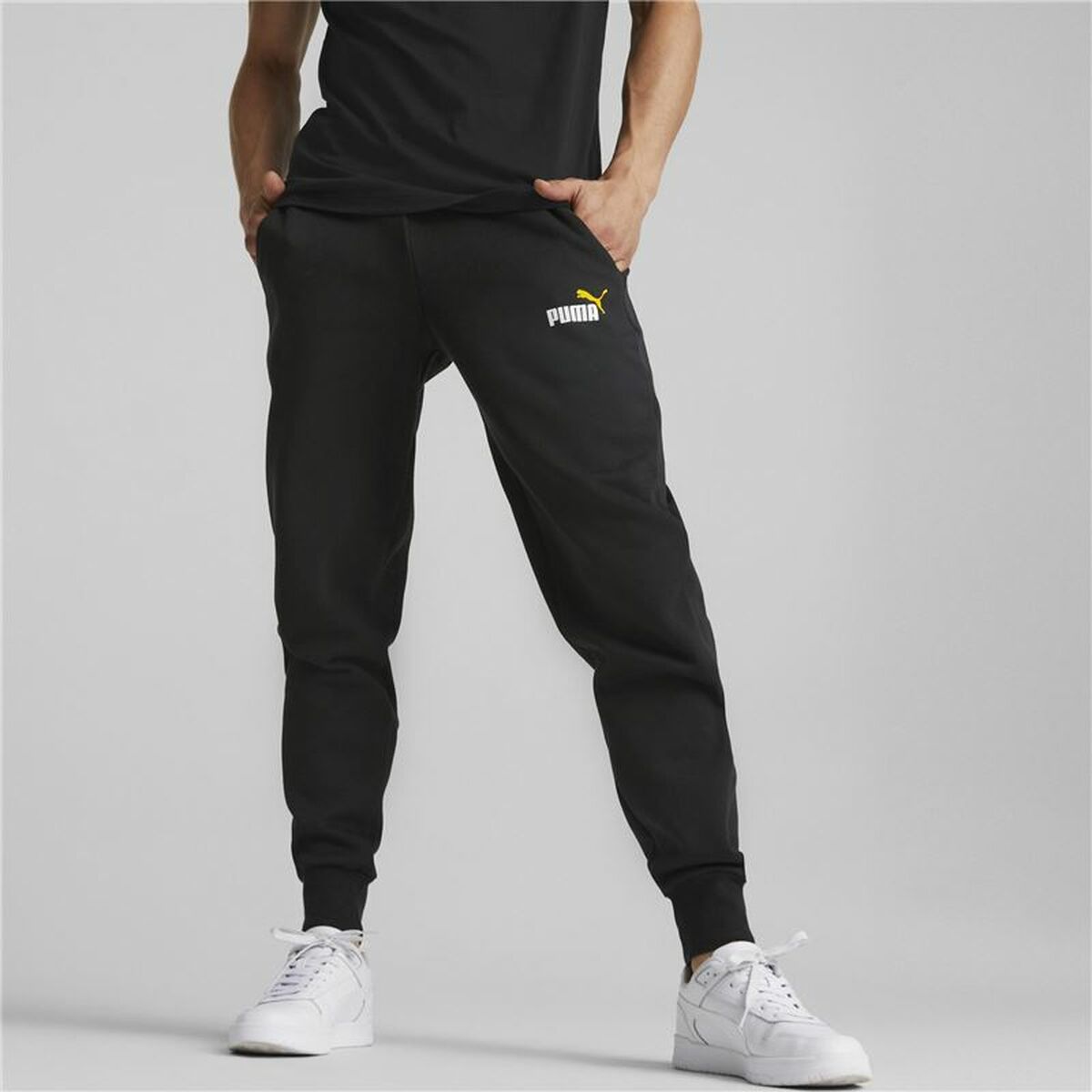 Lange sportbroek Puma ESS+ 2 Col Logo Zwart Mannen