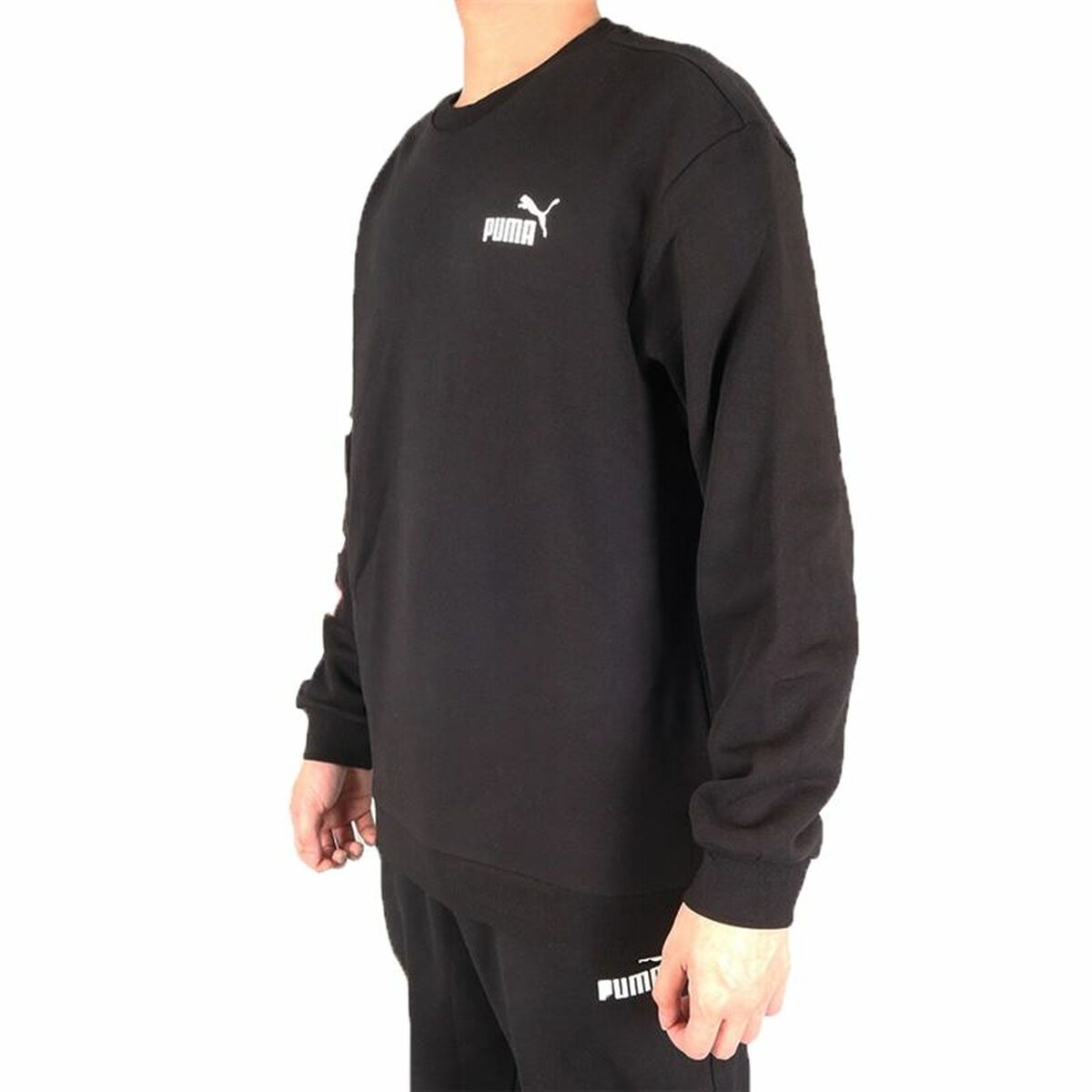 Herensweater zonder Capuchon Puma Repeat Graphic Crew Zwart
