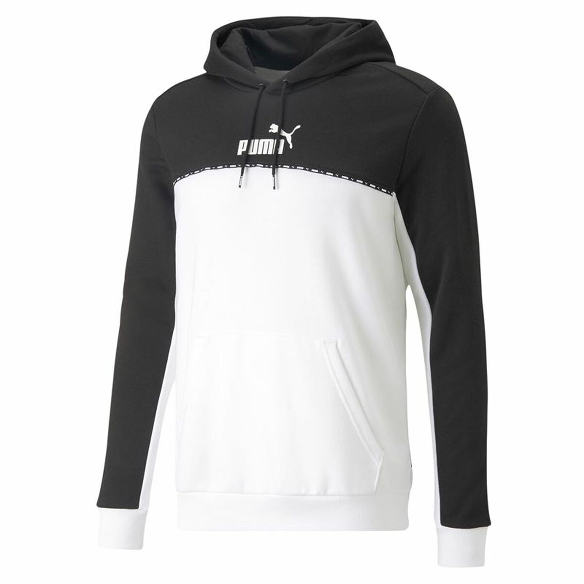 Herenhoodie Puma Block X Tape  Wit Zwart