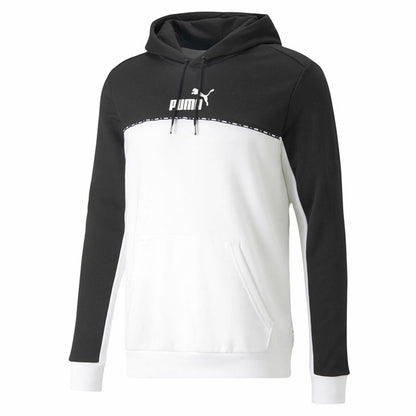 Herenhoodie Puma Block X Tape  Wit Zwart