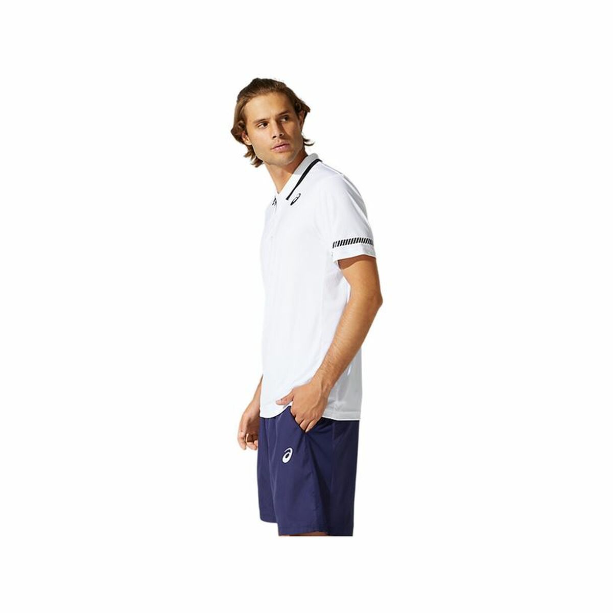 Herenpolo met Korte Mouwen Asics Court Wit