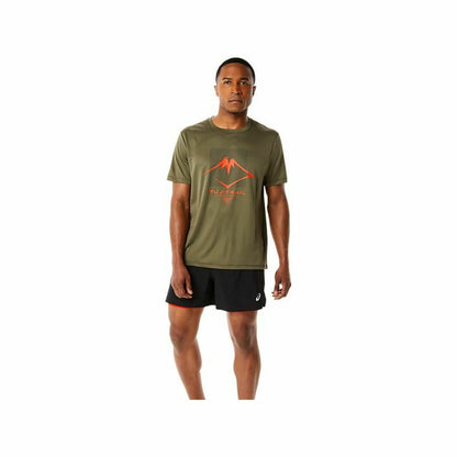 Heren-T-Shirt met Korte Mouwen Asics FUJITRAIL Groen