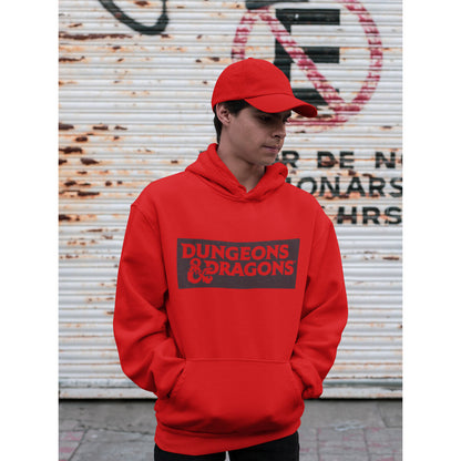 Uniseks Hoodie Dungeons & Dragons Logo Rood