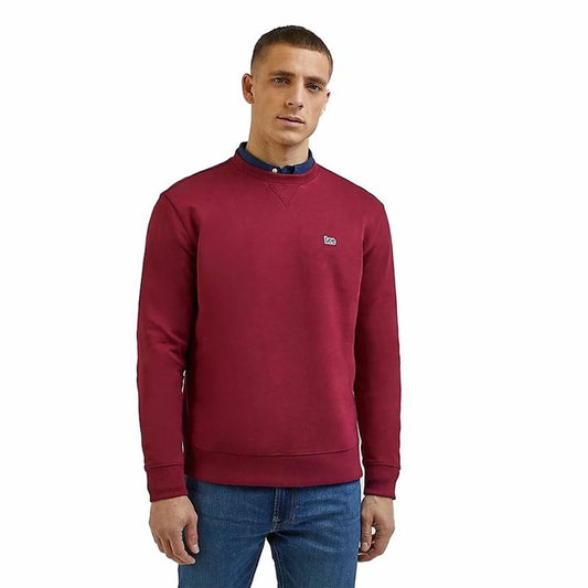Herensweater zonder Capuchon Lee Plain Crew Bruin