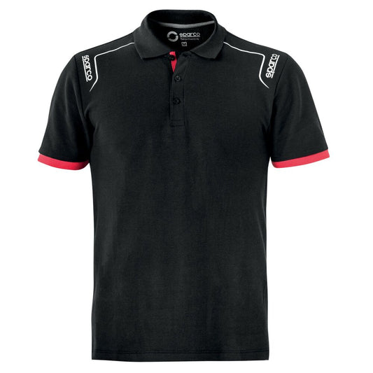 Polo met Korte Mouwen Sparco TECH STRETCH Zwart M