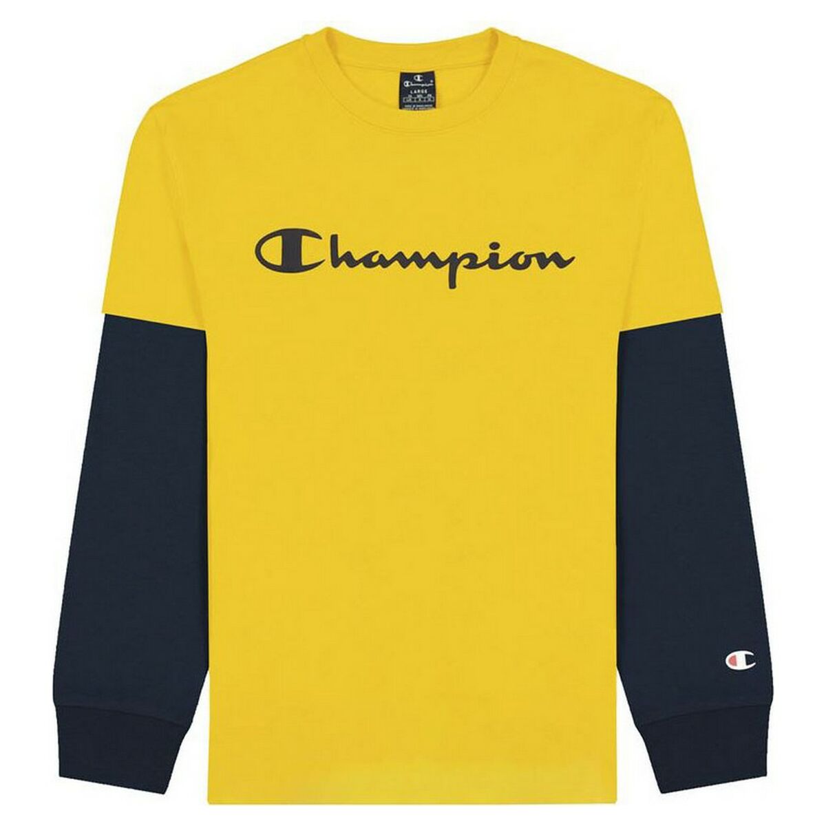 Shirt Champion Two Sleeves Geel