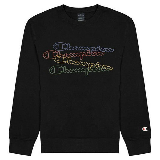Sweater zonder Capuchon Champion Crewneck Script Logo Boy Zwart