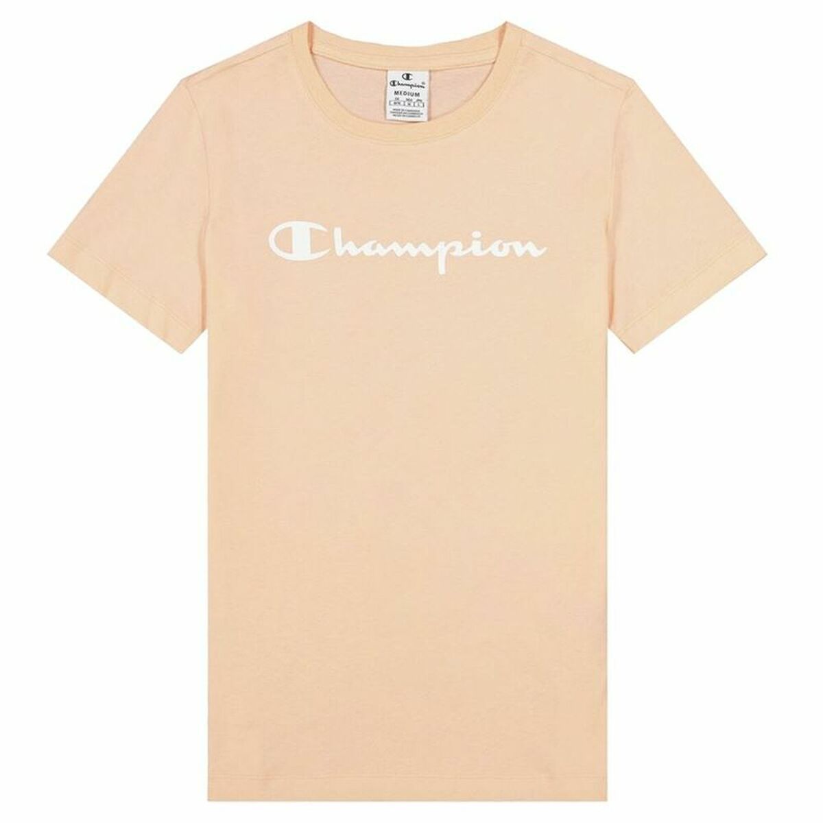 Dames-T-Shirt met Korte Mouwen Champion Big Script Logo Roze
