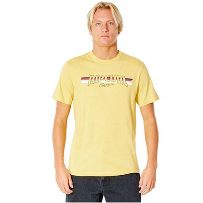 Heren-T-Shirt met Korte Mouwen Rip Curl Yeh Mumma Geel