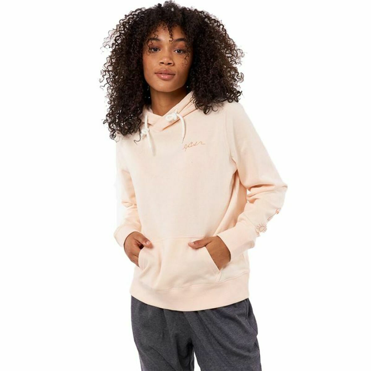 Dameshoodie Rip Curl Re Entry Licht Roze